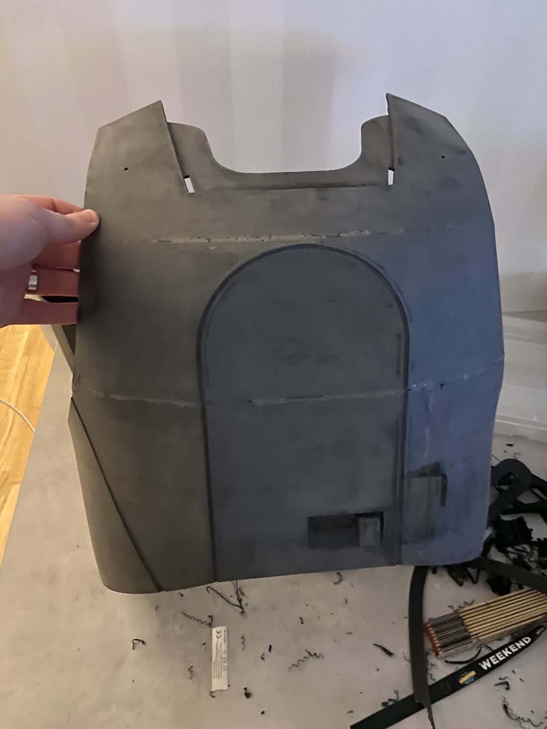 Raw printed shell before finishing